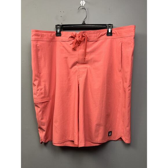 O'RAGEOUS‎ Swim Trunks Mens XL Coral Board Shorts Pockets Drawstring Unlined - Picture 1 of 7